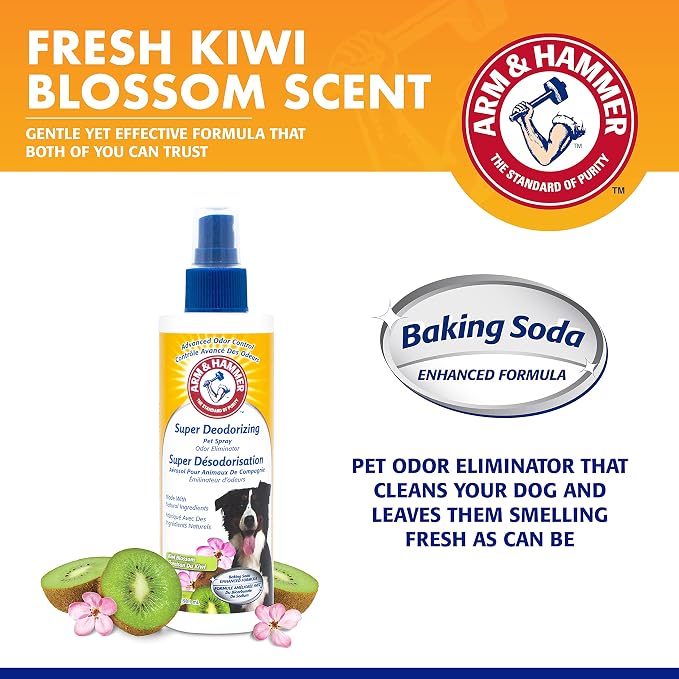 For Pets Super Deodorizing Spray for Dogs | Best Odor Eliminating Spray for All Dogs & Puppies | Fresh Kiwi Blossom Scent