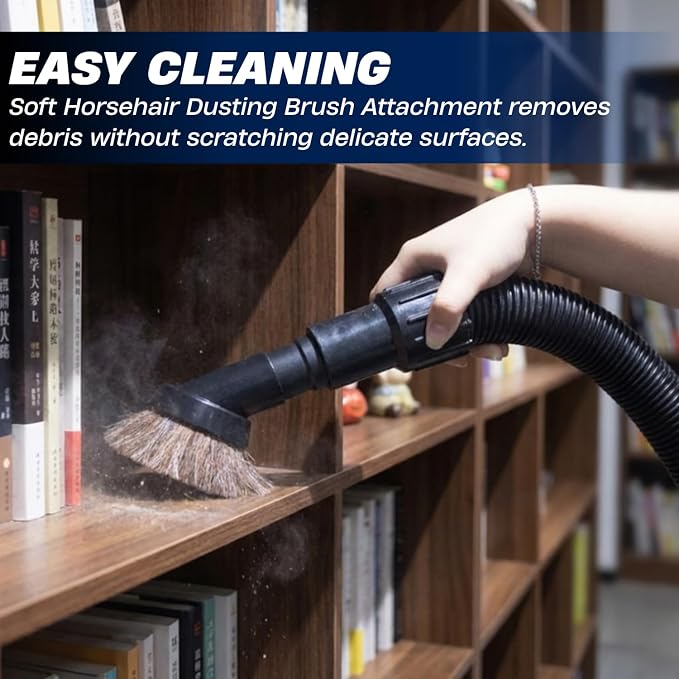 for Shop Vacs Replacement Vacuum Brush Attachment 1.25 Inch (32mm) with Soft Horsehair Bristles - 1-1/4'' Vacuum Accessories