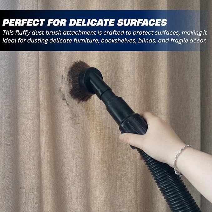 for Shop Vacs Replacement Vacuum Brush Attachment 1.25 Inch (32mm) with Soft Horsehair Bristles - 1-1/4'' Vacuum Accessories