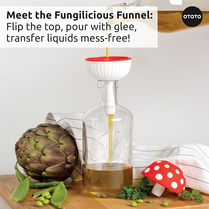Forest Trio Bundle of Beardy, Magic Mushroom, Fun Guy - Gnomes Dish Brush, Fungilicious Kitchen Funnel, Fridge Deodorizer