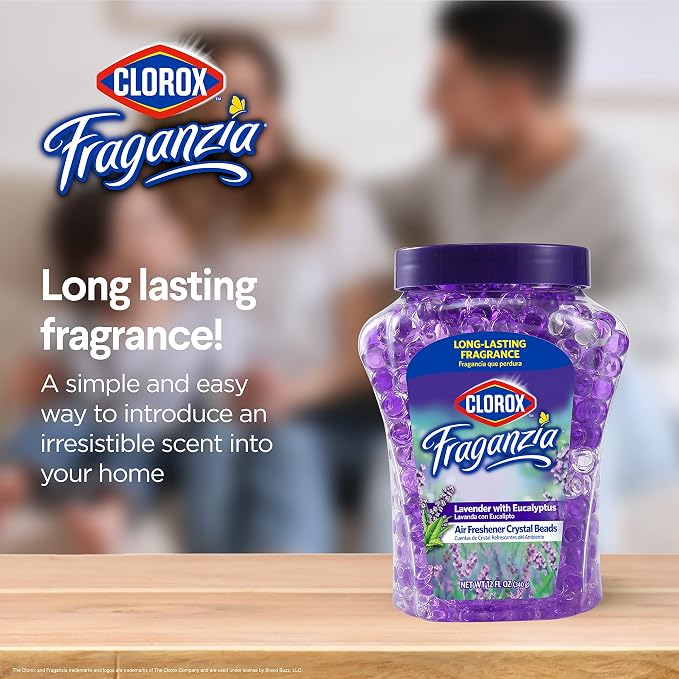 Fraganzia Crystal Beads Air Freshener, Long Lasting Room Deodorizer and Odor Eliminator Gel Beads to Freshen Home, Car, or