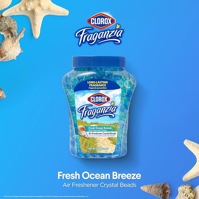 Fraganzia Crystal Beads Air Freshener, Long Lasting Room Deodorizer and Odor Eliminator Gel Beads to Freshen Home, Car, or