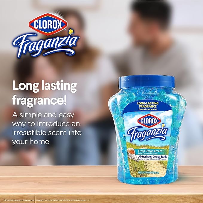 Fraganzia Crystal Beads Air Freshener, Long Lasting Room Deodorizer and Odor Eliminator Gel Beads to Freshen Home, Car, or