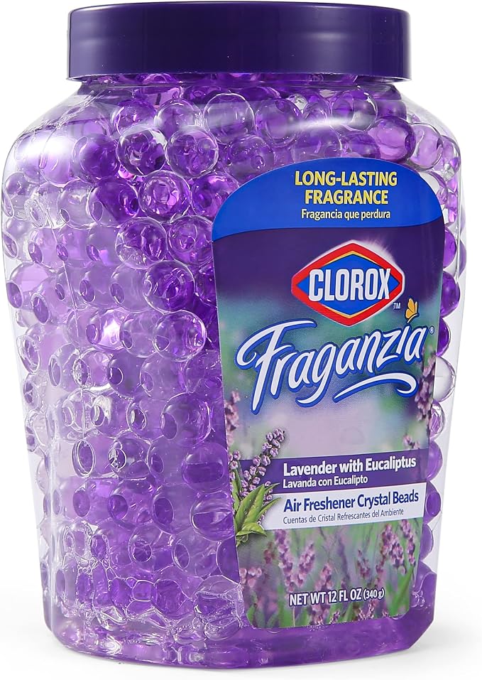 Fraganzia Crystal Beads Air Freshener Twin Pack, Long Lasting Room Deodorizer and Odor Eliminator Gel Beads for Home, Car, or