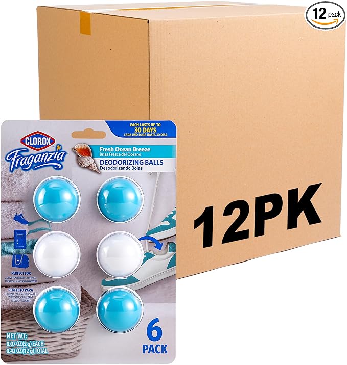 Fraganzia Deodorizing Balls for Shoes & Small Spaces, Battery-Free No-Plug Air Freshener Pods, product image