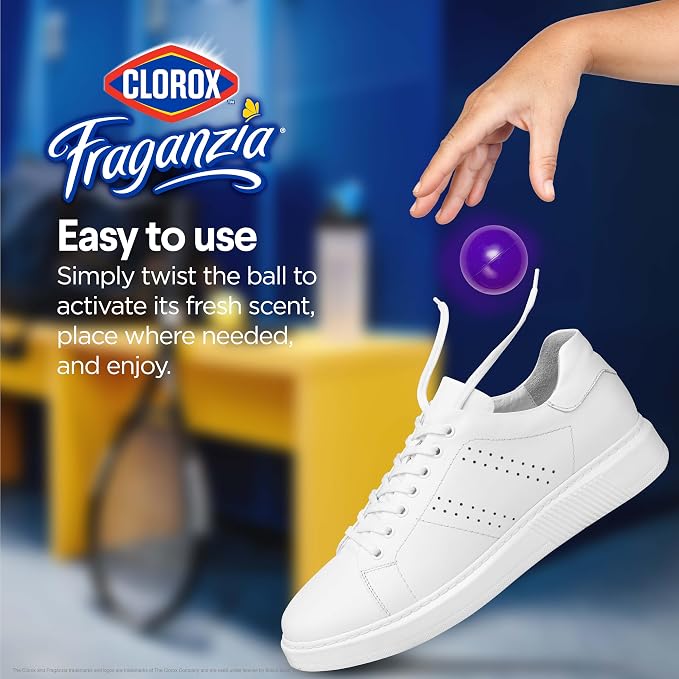 Fraganzia Deodorizing Balls with Lavender and Eucalyptus Scent, Shoe and Bag Odor Eliminator Balls for Shoes Lockers and Gym