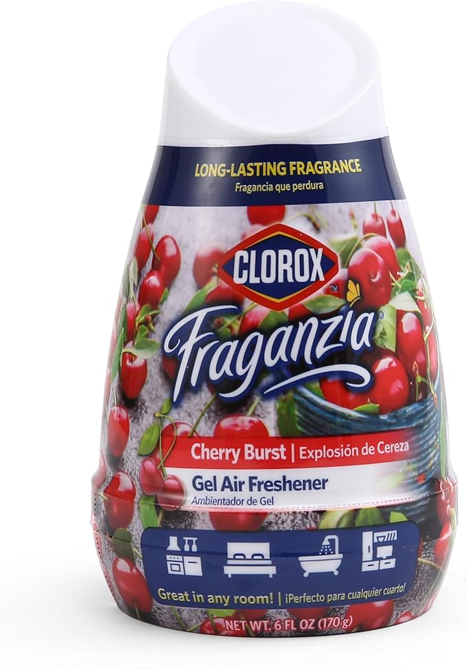 Fraganzia Gel Air Freshener Cone, Cherry Burst Scent - No-Plug, Battery-Free Air Freshener for Small Rooms, Closets