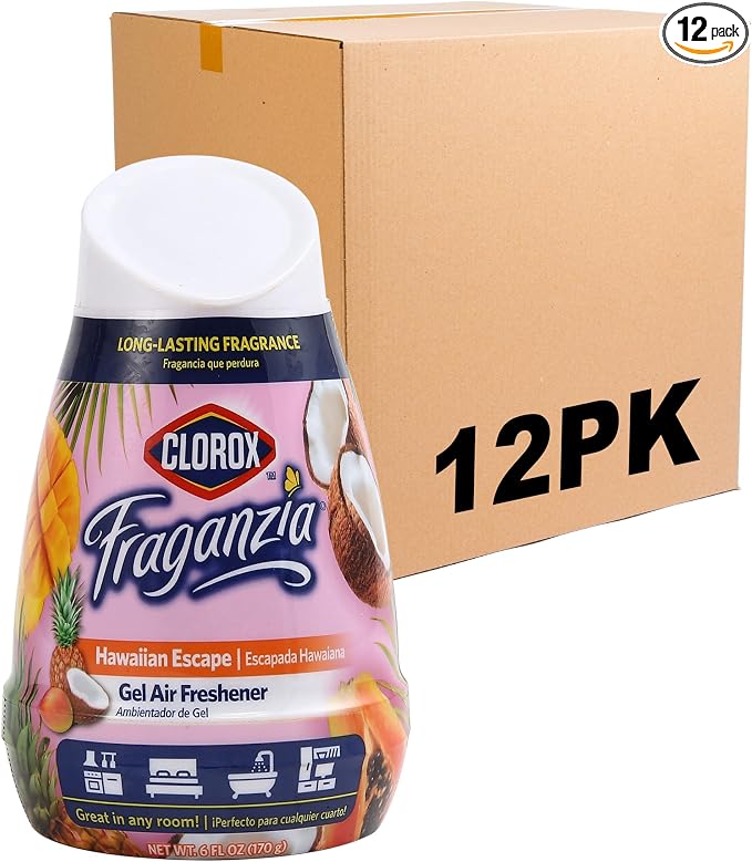 Fraganzia Gel Air Freshener Cone, Hawaiian Escape Scent - No-Plug, Battery-Free Air Freshener for Small Rooms