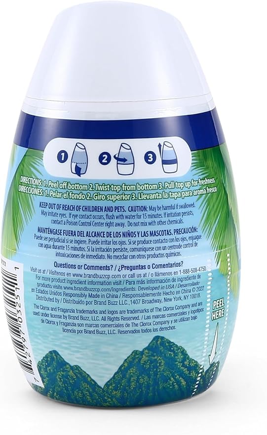 Fraganzia Gel Air Freshener Cone in Island Orchid Scent, 6oz | No-Plug, Battery-Free Air Freshener for Small Rooms, Closets