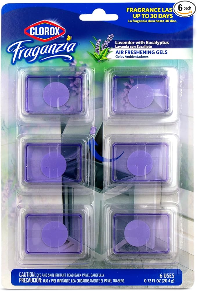 Fraganzia Stick-On Gel Fresheners, Lavender with Eucalyptus Trash Can Deodorizer Up to 30 Days Scent, Odor Absorber for