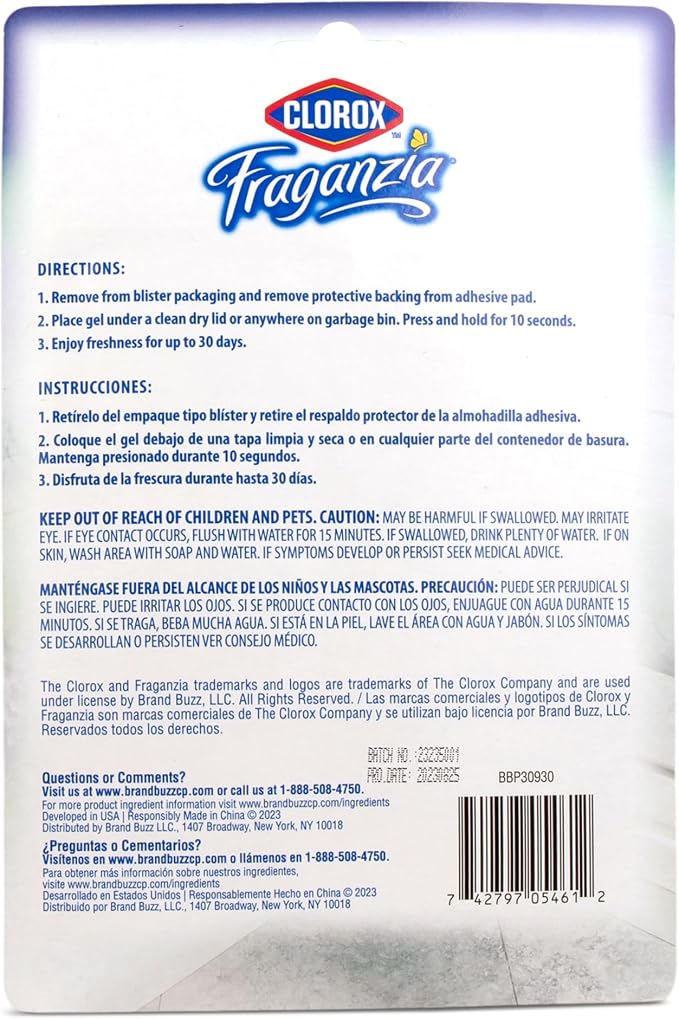 Fraganzia Stick-On Gel Fresheners, Lavender with Eucalyptus Trash Can Deodorizer Up to 30 Days Scent, Odor Absorber for
