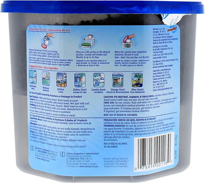 Fragrance Free Disposable Moisture Absorber with Activated Charcoal - 18oz; Moisture Absorber & Odor Remover, alternate