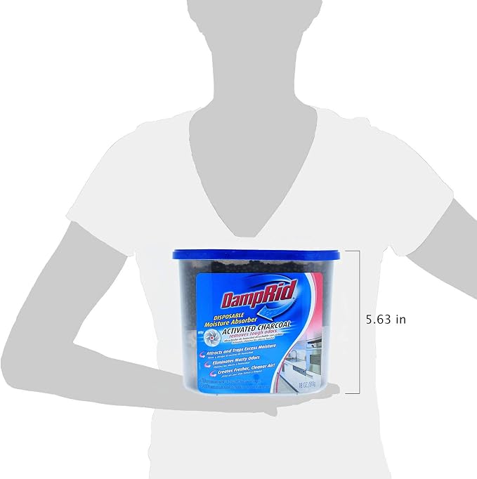 Fragrance Free Disposable Moisture Absorber with Activated Charcoal - 18oz; Moisture Absorber & Odor Remover, alternate