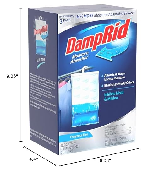Fragrance Free Hanging Moisture Absorber, 16 oz., 3 Pack - Eliminates Musty Odors for Fresher Air, alternate product view 9