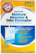 Fragrance Free Hanging Moisture Absorber Dehumidifier and Odor Eliminator 2 Pack - Traps Moisture for Fresher, Cleaner Air