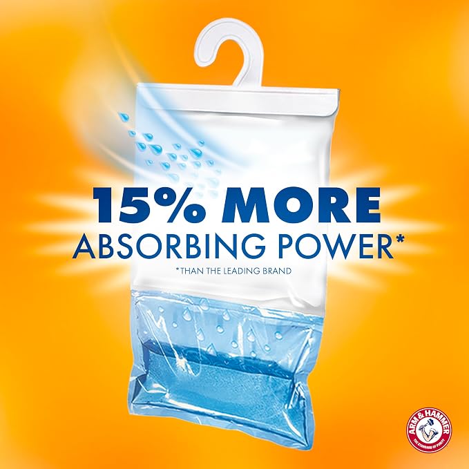 Fragrance Free Hanging Moisture Absorber Dehumidifier and Odor Eliminator 2 Pack - Traps Moisture for Fresher, Cleaner Air