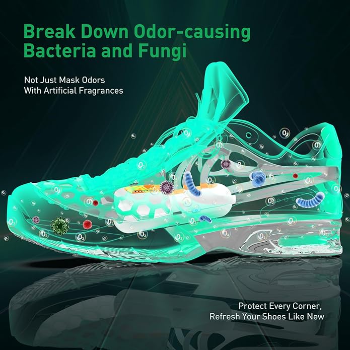 fragrance-free Shoe Deodorizer for Sneaker, Boot, All Footwear, Rechargeable & Long-Lasting Shoe Freshener 2-Pack, alternate
