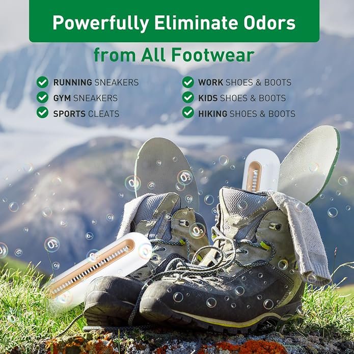 fragrance-free Shoe Deodorizer for Sneaker, Boot, All Footwear, Rechargeable & Long-Lasting Shoe Freshener 2-Pack, alternate