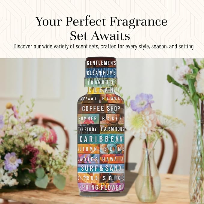 Fragrance Oil Floral Set | Violet, Jasmine, Rose, Lilac, Freesia, and Gardenia Candle Scents for Candle Making, Freshie