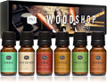Fragrance Oil Woodshop Set | Forest Pine, Fresh Cut Wood, Leather, Teakwood, Bamboo, and Cedar Candle Scents for Candle