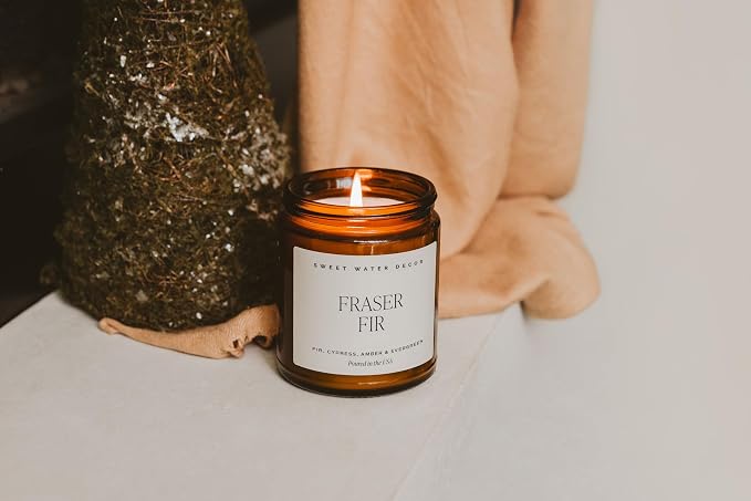 Fraser Fir Christmas Candles - Christmas Stocking Stuffers Cypress, Evergreen & Pine Scented Candles, alternate product view