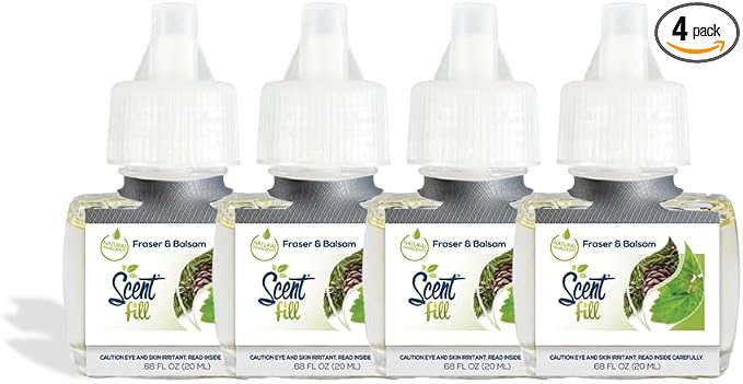 Fraser Fir & Fresh Balsam Pine Plug in Air Freshener, 4 Scented Oil Refills, product image