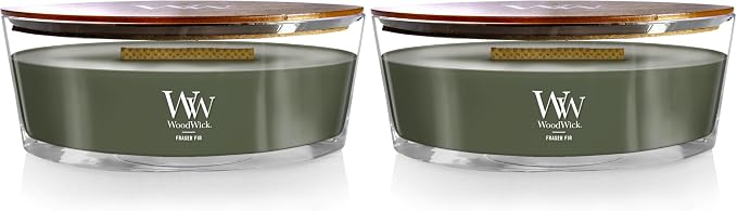 Fraser Fir Holiday Candle Gifts for Women and Men, 16 oz Ellipse Candle with Crackling Wick (Pack of 2), product image