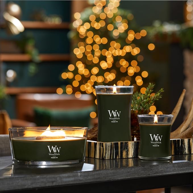 Fraser Fir Holiday Candle Gifts for Women and Men, 16 oz Ellipse Candle with Crackling Wick (Pack of 2), alternate product