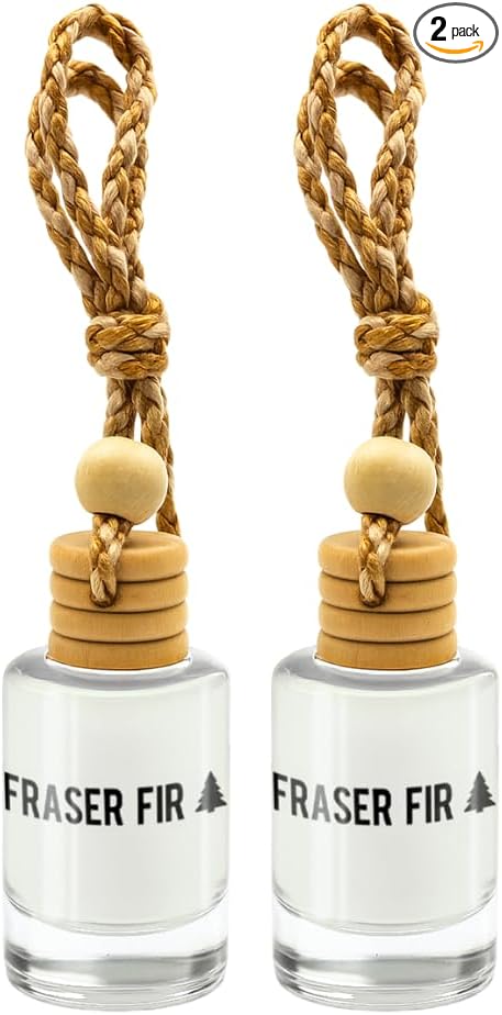 Fraser Fir Seasonal Car & Closet Air Freshener – Hanging Essential Oil Diffuser, Modern and Long Lasting Scent for Car