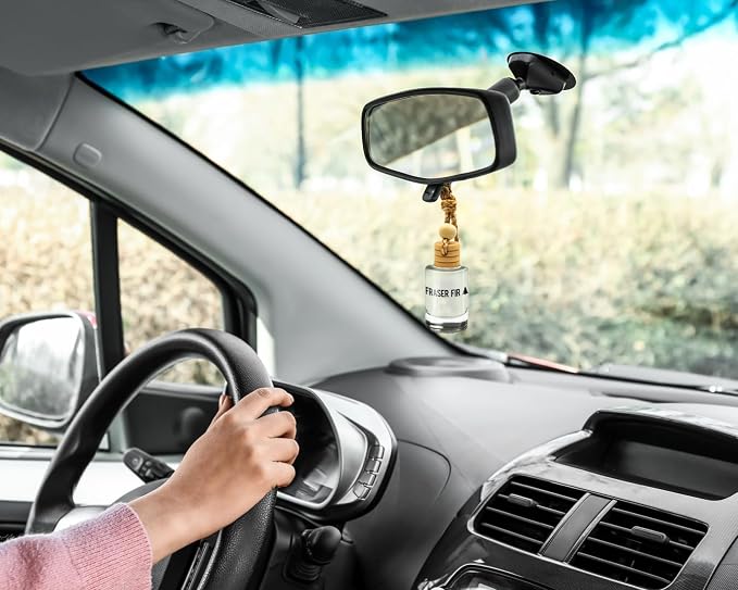 Fraser Fir Seasonal Car & Closet Air Freshener – Hanging Essential Oil Diffuser, Modern and Long Lasting Scent for Car
