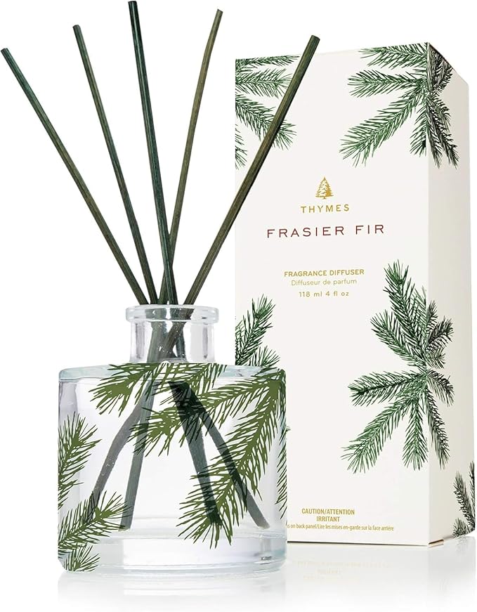 Frasier Fir Reed Diffuser Set – Includes Reeds, Fragrance Oil, and Frosted Glass Bottle – Fragrance Oil Diffuser – Room