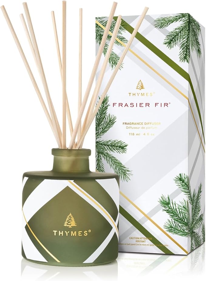 Frasier Fir Reed Diffuser Set – Includes Reeds, Fragrance Oil, and Frosted Glass Bottle – Fragrance Oil Diffuser – Room