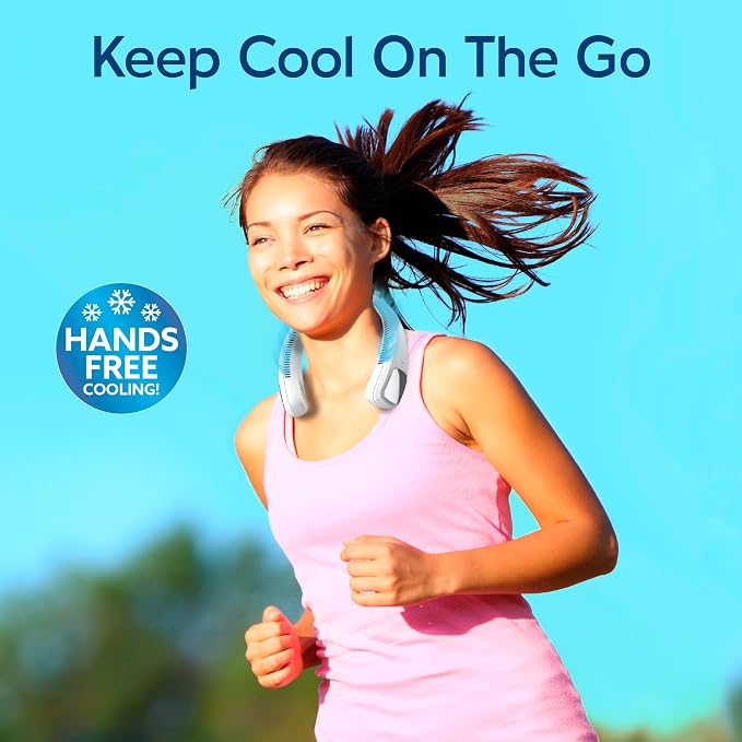 Freedom Personal Air Cooler - Portable 3-Speed Neck Fan, Hands-Free Wearable Design, Lightweight, Cordless And Rechargeable