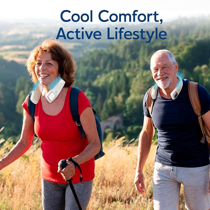 Freedom Personal Air Cooler - Portable 3-Speed Neck Fan, Hands-Free Wearable Design, Lightweight, Cordless And Rechargeable
