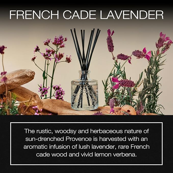 French Cade Lavender Scented Reed Diffuser, 3.4 oz, Luxury Woody Lavender Diffuser, Oil Reed Diffusers for Home, alternate