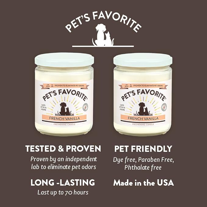 French Vanilla Candles for Home, Clean Burning, Long Lasting Pet Friendly Candles with a Natural Fiber Wick and 70 Hour Burn