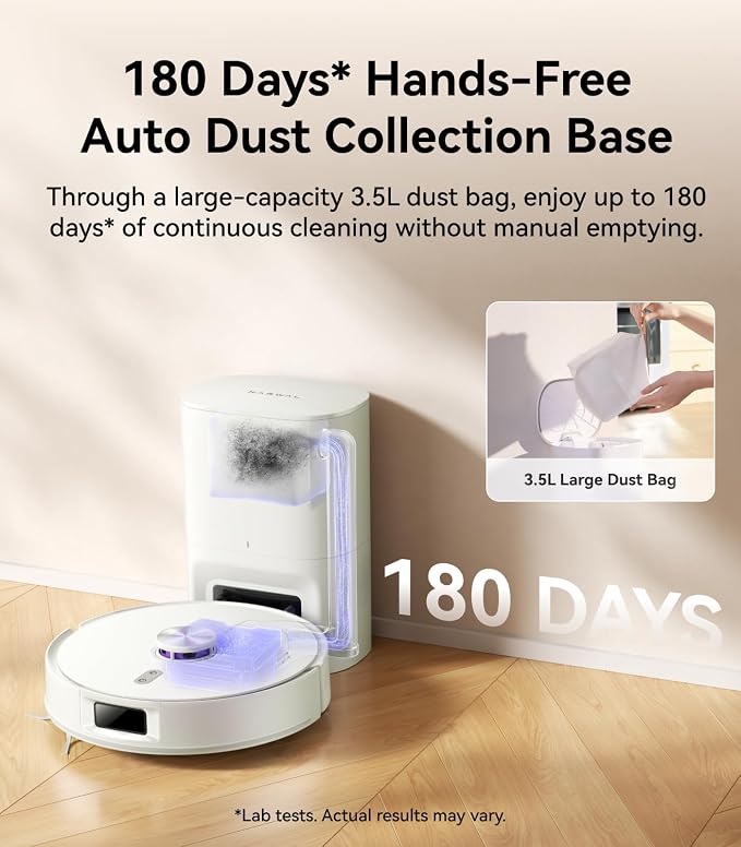 Freo S Robot Vacuum and Mop Combo, 8000Pa Suction, 180 Days Hands Free, Self-Emptying Base, LDS Navigation, Obstacle
