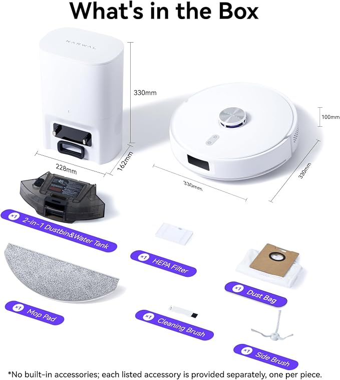 Freo S Robot Vacuum and Mop Combo, 8000Pa Suction, 180 Days Hands Free, Self-Emptying Base, LDS Navigation, Obstacle