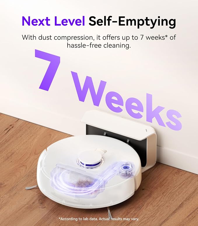 Freo X Plus Robot Vacuum and Mop, 7-Week Dust Storage, 7800Pa Suction, Zero Tangles, Tri-Laser Obstacle Avoidance, LiDAR