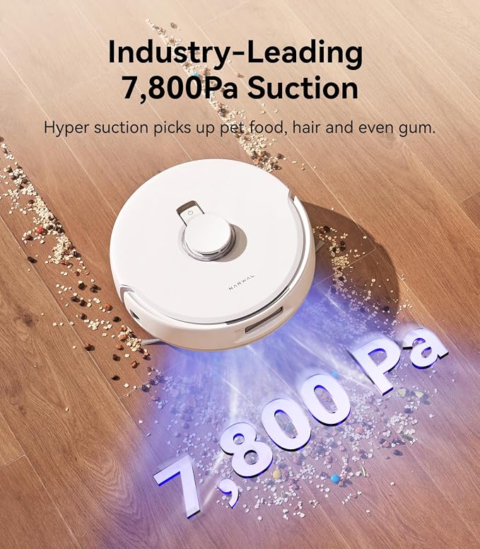 Freo X Plus Robot Vacuum and Mop, 7-Week Dust Storage, 7800Pa Suction, Zero Tangles, Tri-Laser Obstacle Avoidance, LiDAR