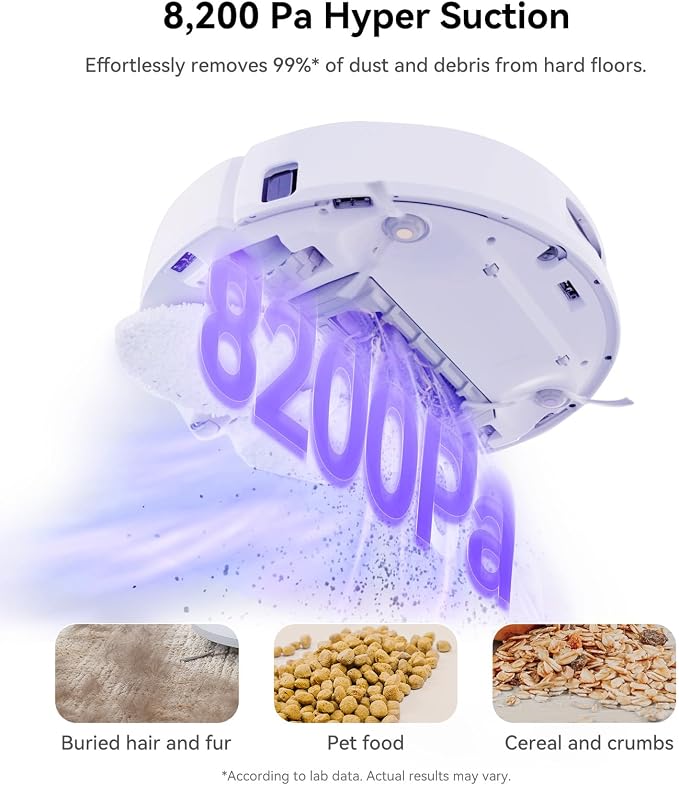 Freo X Ultra Robot Vacuum and Mop Combo, 8200Pa Robot Mop & Vacuum, Auto Mop Drying/Washing, Self-Empty, Zero-Tangling