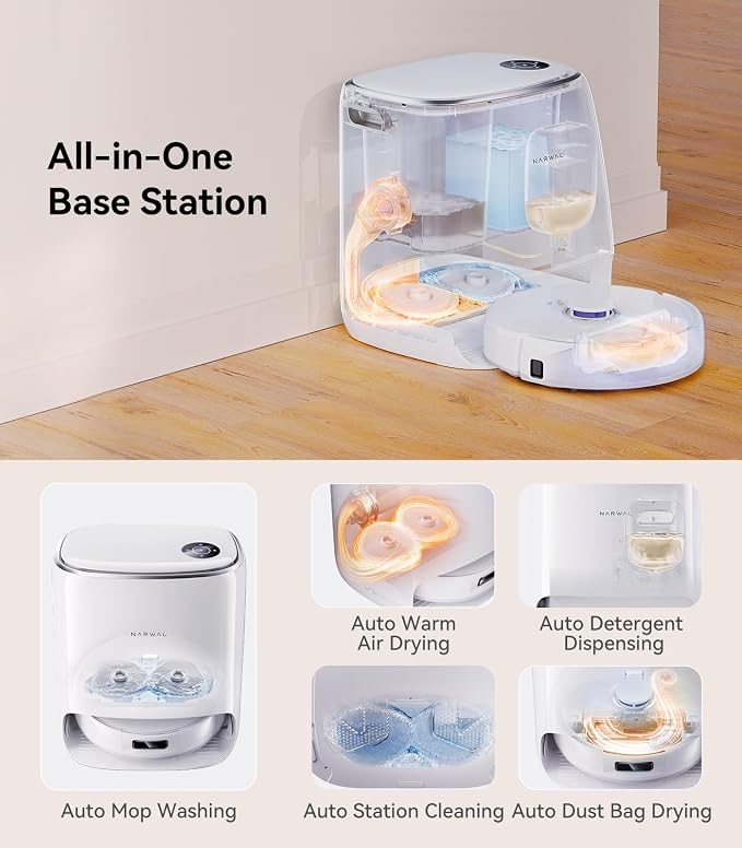 Freo X Ultra Robot Vacuum and Mop Combo, 8200Pa Robot Mop & Vacuum, Auto Mop Drying/Washing, Self-Empty, Zero-Tangling