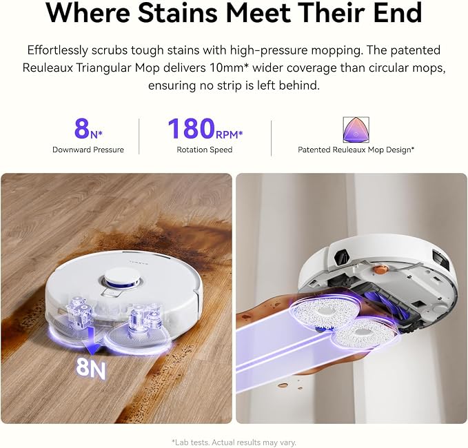 Freo X10 Pro Robot Vacuum and Mop Combo, 11,000Pa Suction,DualFlow Tangle-Free System,MopExtend Edge