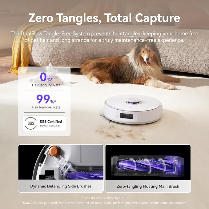 Freo X10 Pro Robot Vacuum and Mop Combo, 11,000Pa Suction,DualFlow Tangle-Free System,MopExtend Edge