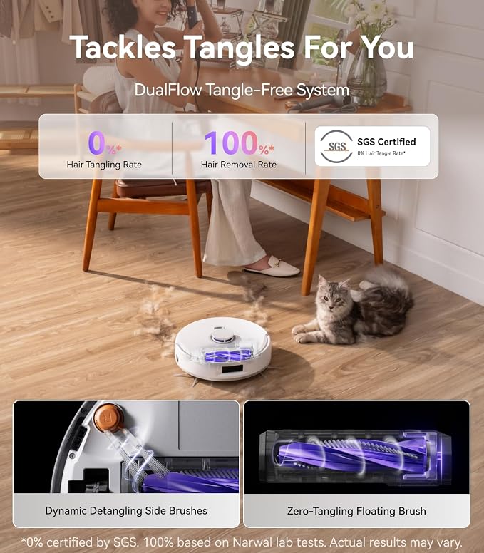 Freo Z10 Robot Vacuum and Mop Combo, Tangle Free Robot Mop, 15,000Pa Suction, Adapts to Hard-to-Reach Areas, Self-Emptying