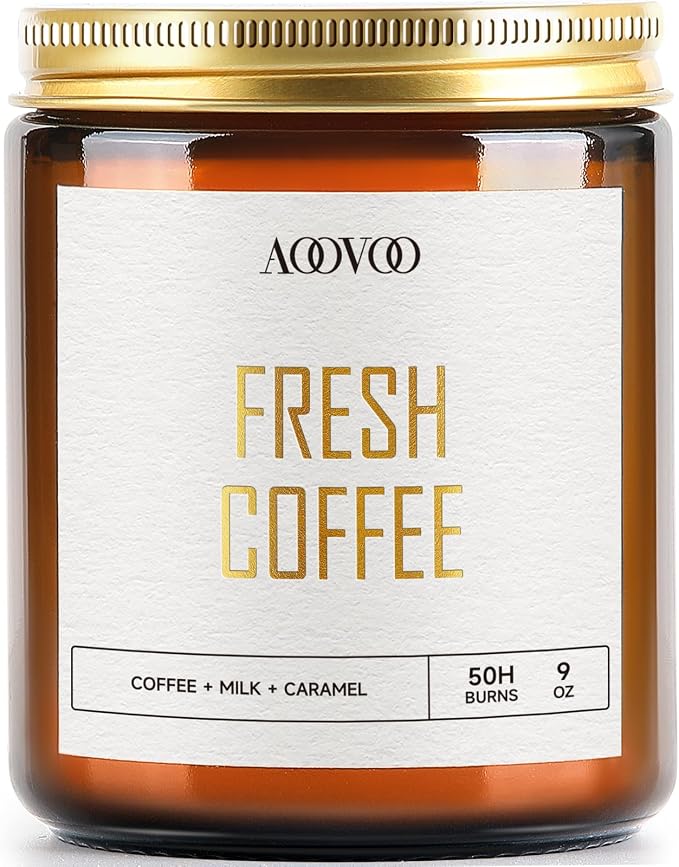 Fresh Coffee Candles - 9 oz Scented Candles, Aromatherapy Candle, Soy Candle for Home Scented, product image
