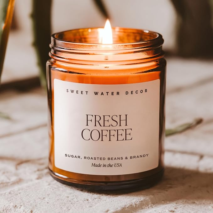 Fresh Coffee Soy Candle - Caramel Creme, Mocha Latte and Kona Coffee Scented Candles for Home, alternate product view 2