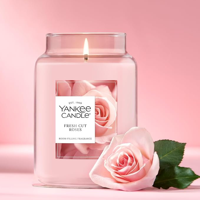 Fresh Cut Roses, Scented Candle, 22oz Large Jar with up to 150 Hour Burn Time, Giftable 22oz, alternate product view 4