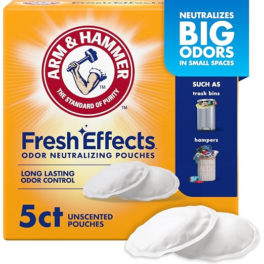 Fresh Effects Odor Neutralizing Baking Soda Pouches, Unscented Deodorizer for Long Lasting Freshness in Shoes, product image