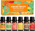 Fresh Fruit Fragrance Oils Set, Essential Oils for Diffuser, Candle, Soap Making - Strawberry, Sweet Orange, Pineapple